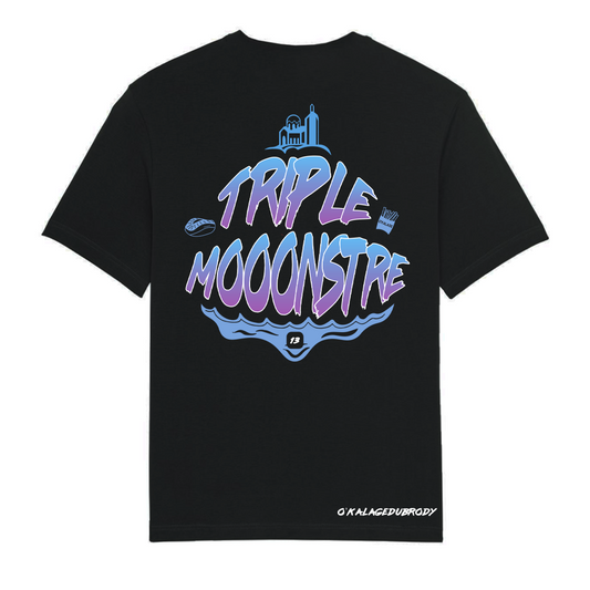 T-SHIRT TRIPLE MONSTRE - BLEU