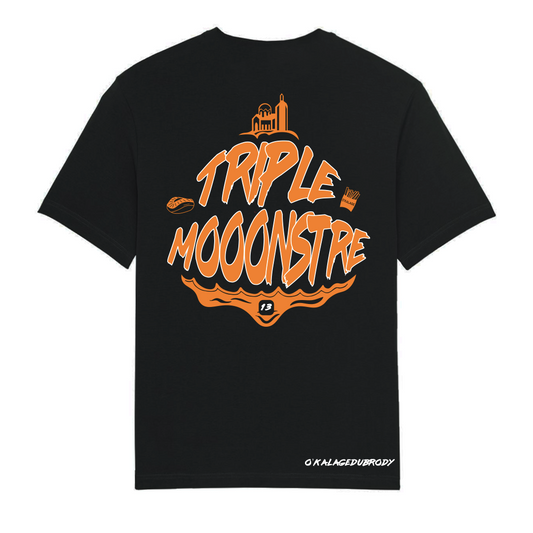 T-SHIRT TRIPLE MONSTRE - ORANGE